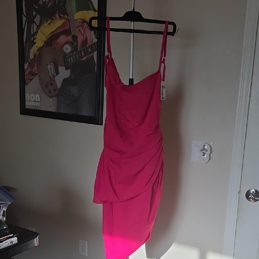 Jacquemus Fuchsia Asymmetrical Dress